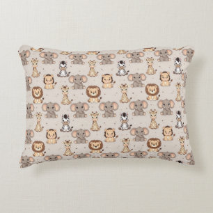Neutral Baby Safari Pattern Decorative Cushion