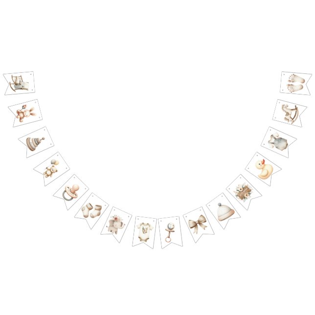 Neutral Baby Shower Bunting Banner  (All)
