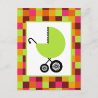 Neutral Baby Shower - Green Carriage & Colour Bloc