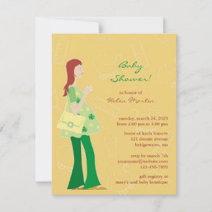 Neutral Baby Shower Green Flat Invitation