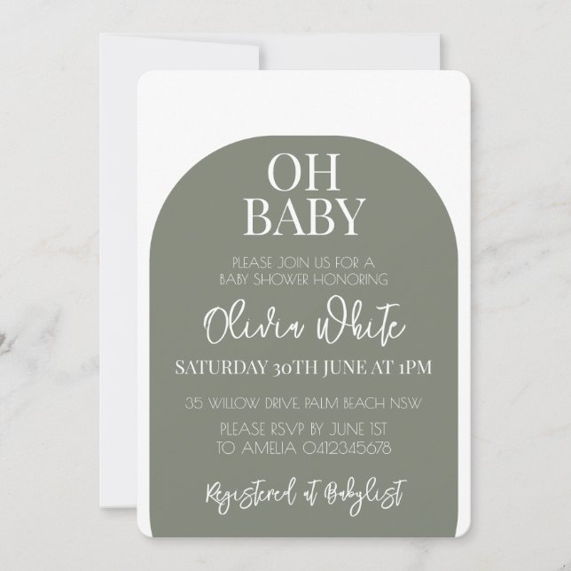 Neutral Baby Shower Invitation (Front)