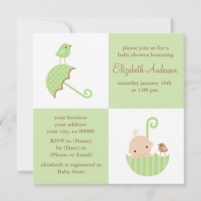 Neutral Baby Shower Invitation (Front)