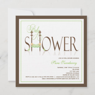 Neutral Baby Shower Invitation -Twin Babies