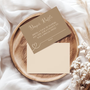 Neutral Baby Shower Minimalist Heart Elegant Enclosure Card