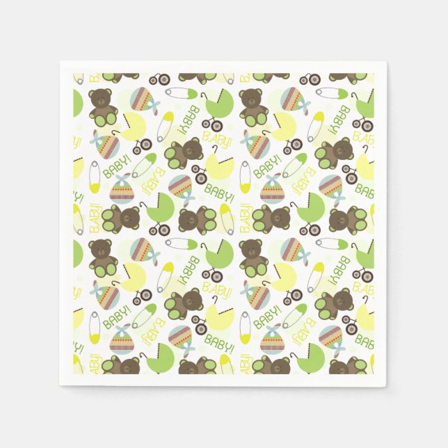 Neutral Baby Shower Pattern Napkin (Front)