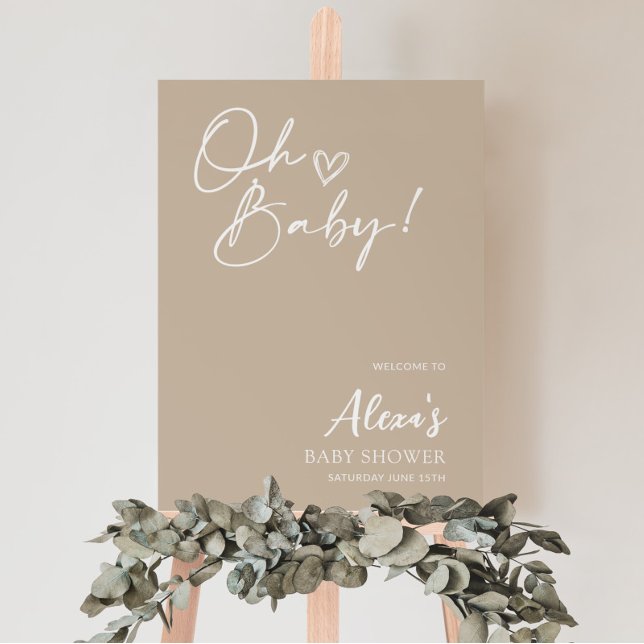 Neutral Baby Shower Welcome Sign Beige Poster (Creator Uploaded)