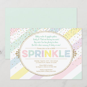 Neutral baby sprinkle invitation multicolor gold
