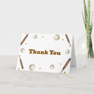 Neutral Batter Up Baseball Sport Boy Baby Shower Thank You Card