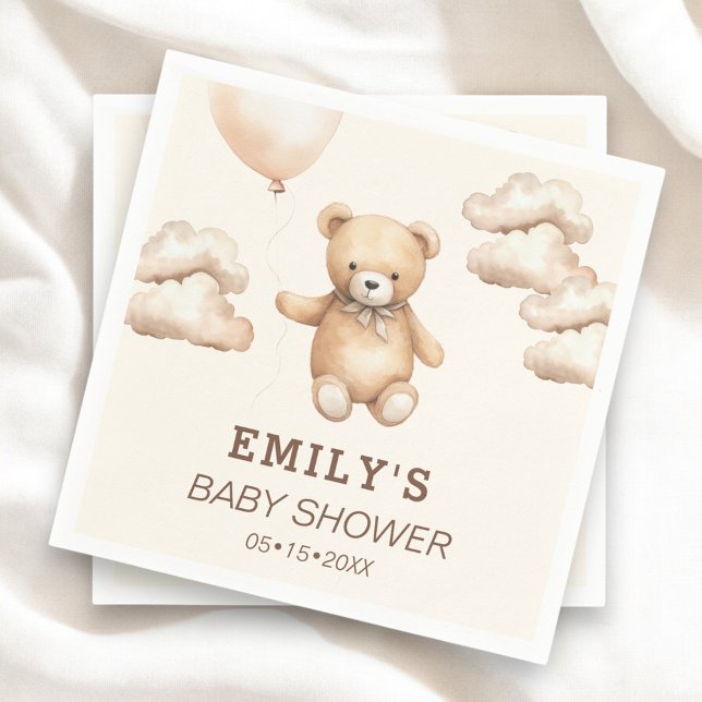 Neutral Bearly Can Wait Baby Shower  Napkin (Creator Uploaded)