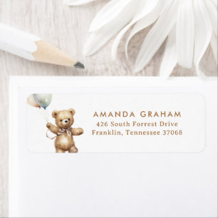 Neutral Bearly Wait Teddy Bear Baby Shower Address