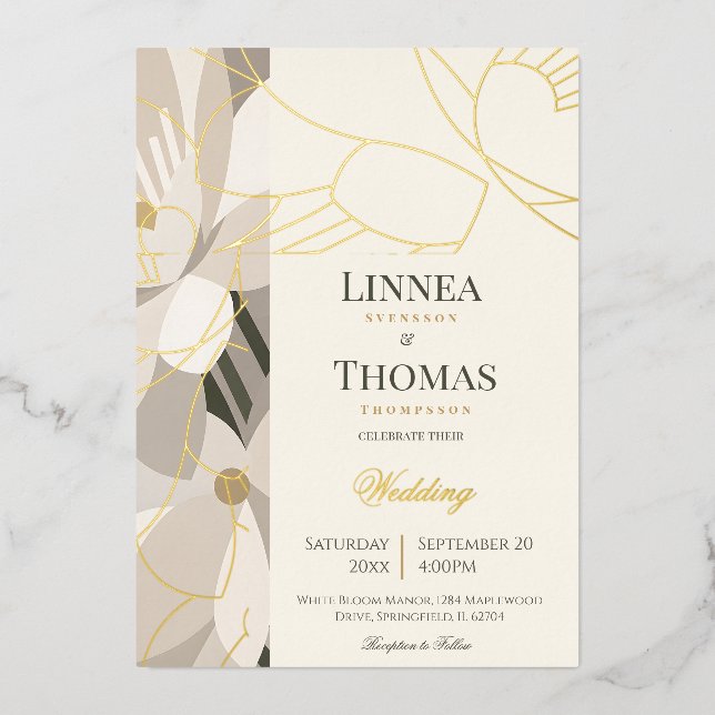 Neutral Beige Abstract Modern Editorial Wedding (Front)