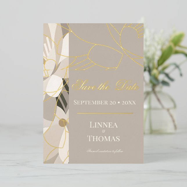 Neutral Beige Abstract Modern Editorial Wedding (Standing Front)