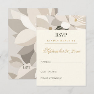 Neutral Beige Abstract Modern Editorial Wedding RSVP Card