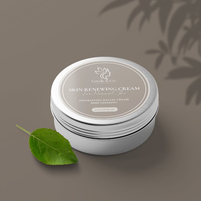 Neutral Beige Beauty Salon Cosmetic Jar Label  (Creator Uploaded)