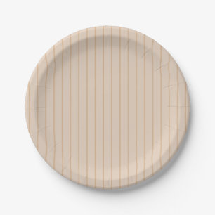 Neutral Beige Boho Stripe Cowgirl Baby Shower  Paper Plate
