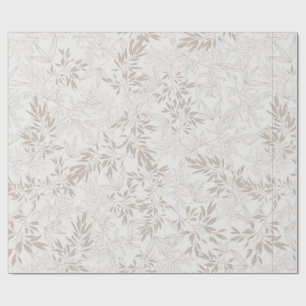 Neutral Beige Botanical Minimalist Leaf Wrapping Paper