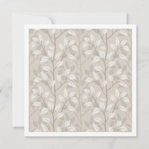 Neutral Beige Botanical Stripe Elegant Design Card