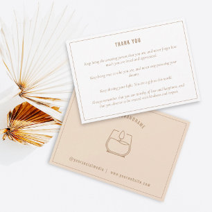 Neutral Beige Candle Love Insert Note For Customer Thank You Card