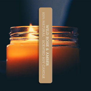 Neutral Beige Candle Tamper-proof Seal Labels