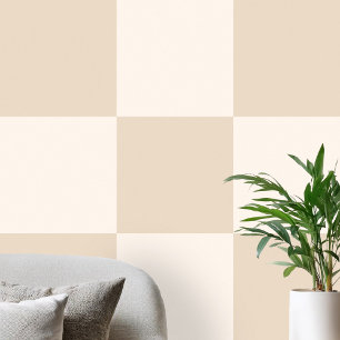 Neutral Beige Chequered Wallpaper