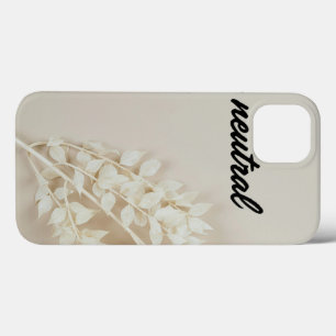 Neutral Beige Floral Aesthetic iPhone 13 Case