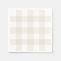 Neutral Beige Gingham Napkins