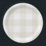 Neutral Beige Gingham Paper Plate<br><div class="desc">What’s this? Oh,  just the cutest gingham paper plates you ever did see!
Perfect for your next kids party or special gathering,  and kind to the planet!</div>