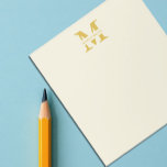 Neutral Beige Gold Monogram Notepad<br><div class="desc">Neutral cream beige with gold name and monogram. Colours are all able to be customised</div>