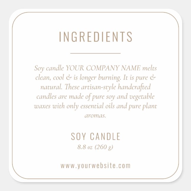 Neutral Beige Ingredients Product Label (Front)