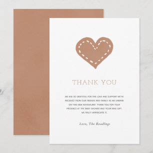 Neutral Beige Minimalist Baby Shower Thank You Card