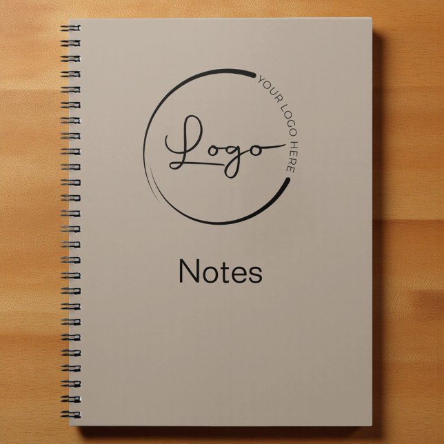 Neutral Beige Minimalist Logo Professional Notebook (Creator Uploaded)