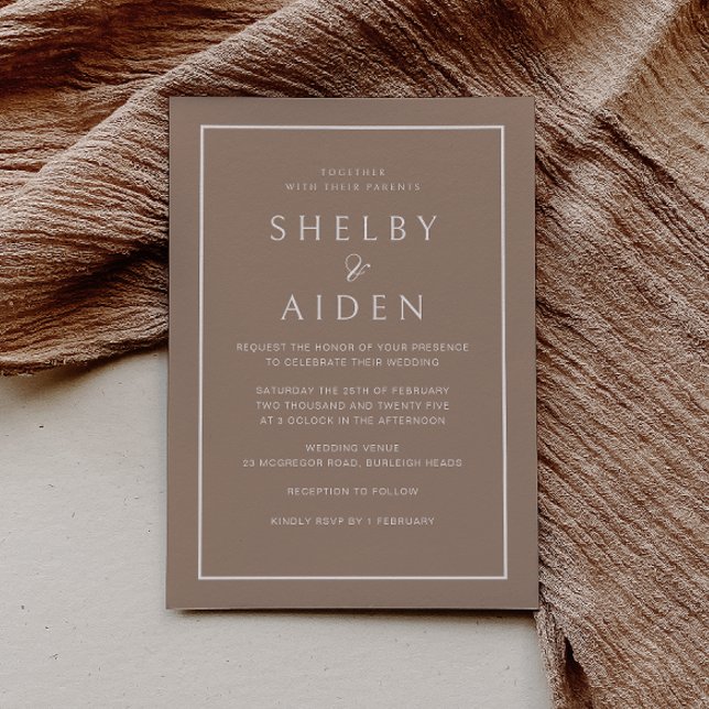 Neutral Beige Modern Wedding  Invitation (Creator Uploaded)