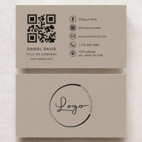 Neutral Beige Professional Company Logo QR Code
