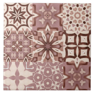 Neutral,beige,red,pink,Moroccan tiles