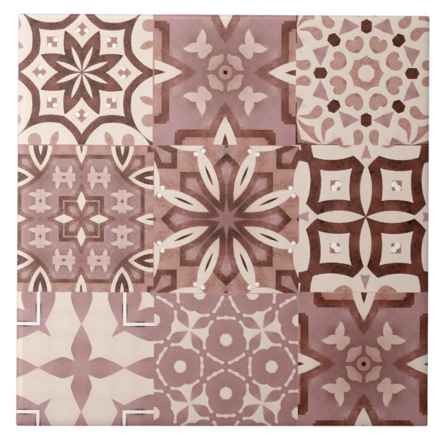 Neutral,beige,red,pink,Moroccan tiles  (Front)