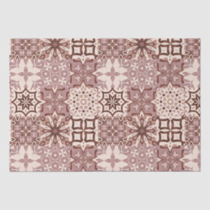 Neutral,beige,red,pink,Moroccan tiles Tissue Paper