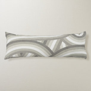 Neutral/Beige Retro Rainbow Stripes Pattern Body Cushion