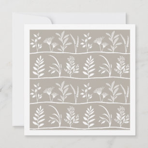 Neutral Beige Taupe Botanic Serenade Minimalist Card