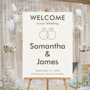 Neutral Beige Wedding Entry for Minimalists Acrylic Sign
