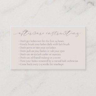 Neutral Biege Tan QR Code Elegant Modern Aftercare Business Card