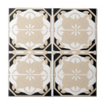 Neutral Black and Beige Intricate  Tile<br><div class="desc">Stylish,  sophisticated and pretty,  these tiles add a bit of elegance to any room. Inspired by Portuguese tiles,  this design is interesting but neutral enough to match many decor styles. Perfect for those with modern farmhouse and vintage style homes.</div>