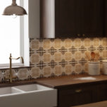 Neutral Black and Beige Intricate  Tile<br><div class="desc">Stylish,  sophisticated and pretty,  these tiles add a bit of elegance to any room. Inspired by Portuguese tiles,  this design is interesting but neutral enough to match many decor styles. Perfect for those with modern farmhouse and vintage style homes.</div>