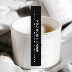 Neutral Black Candle Tamper-proof Seal Labels