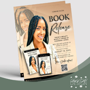 Neutral Black Modern Book Launch Release Author Flyer