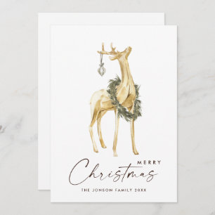 Neutral Bohemian Christmas Composition Greeting Holiday Card