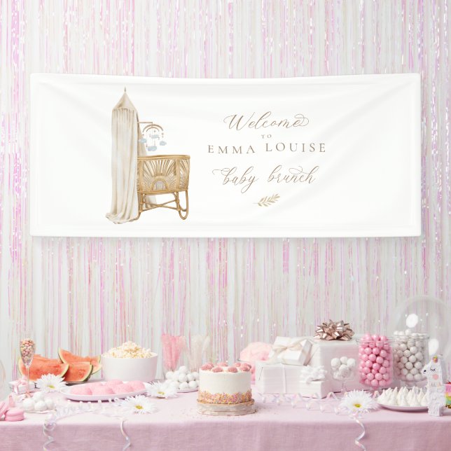Neutral Boho Baby Brunch  Banner (Party)