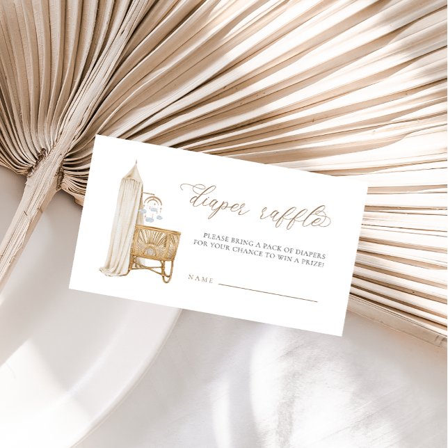 Neutral Boho Baby Brunch Diaper Raffle Enclosure Card (Creator Uploaded)