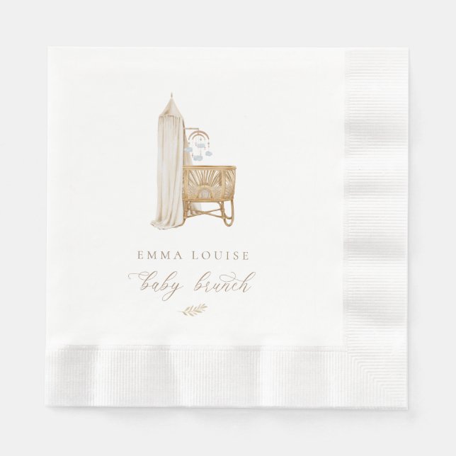 Neutral Boho Baby Brunch Napkin (Front)