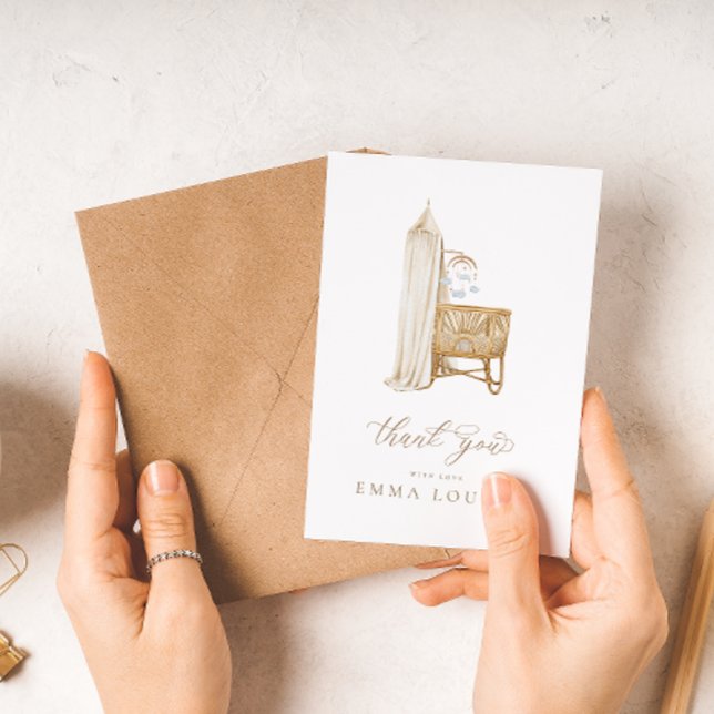 Neutral Boho Baby Brunch Thank You Card (Creator Uploaded)