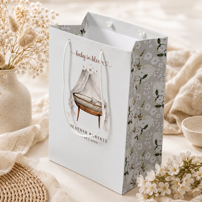 Neutral Boho Baby Shower Gift Bag (Gift bag)